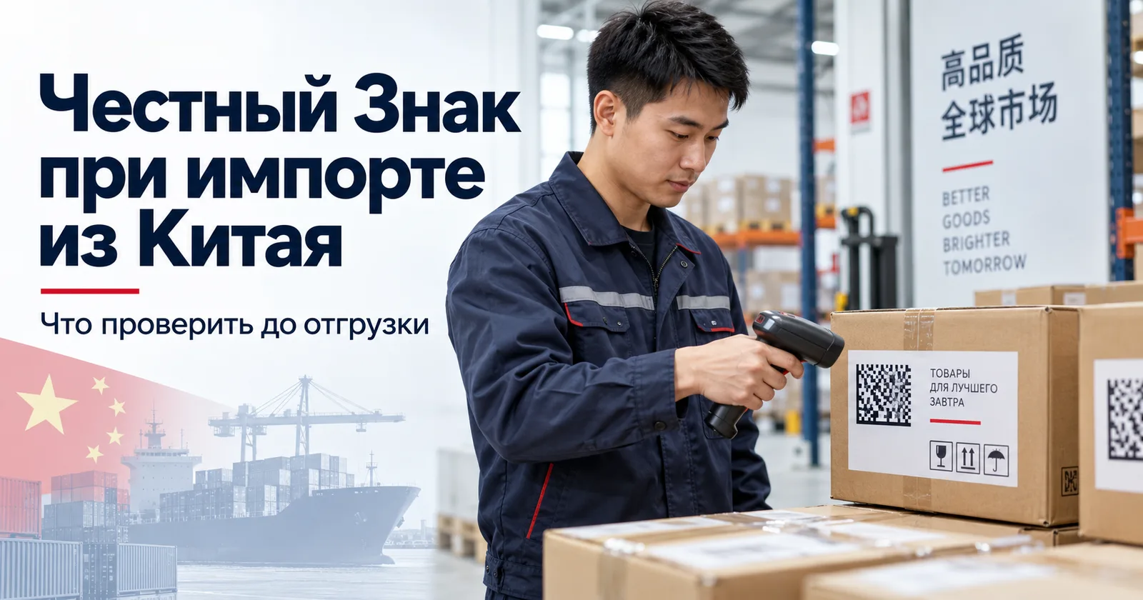 Сканирование кода маркировки Data Matrix на товаре перед отгрузкой из Китая