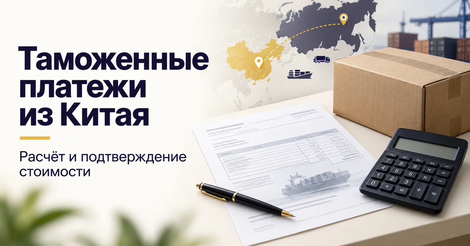 Расчёт таможенных платежей и подтверждение стоимости товара при импорте из Китая
