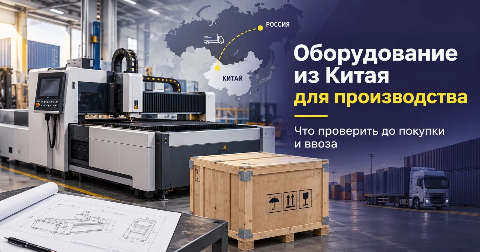Производственное оборудование из Китая, техническая спецификация и схема официальной доставки в Россию