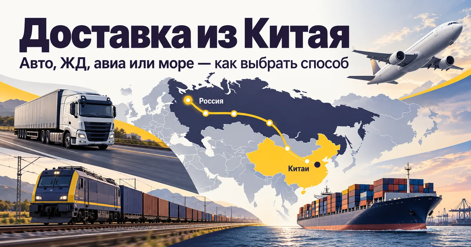 Сравнение автомобильной, железнодорожной, авиационной и морской доставки груза из Китая в Россию