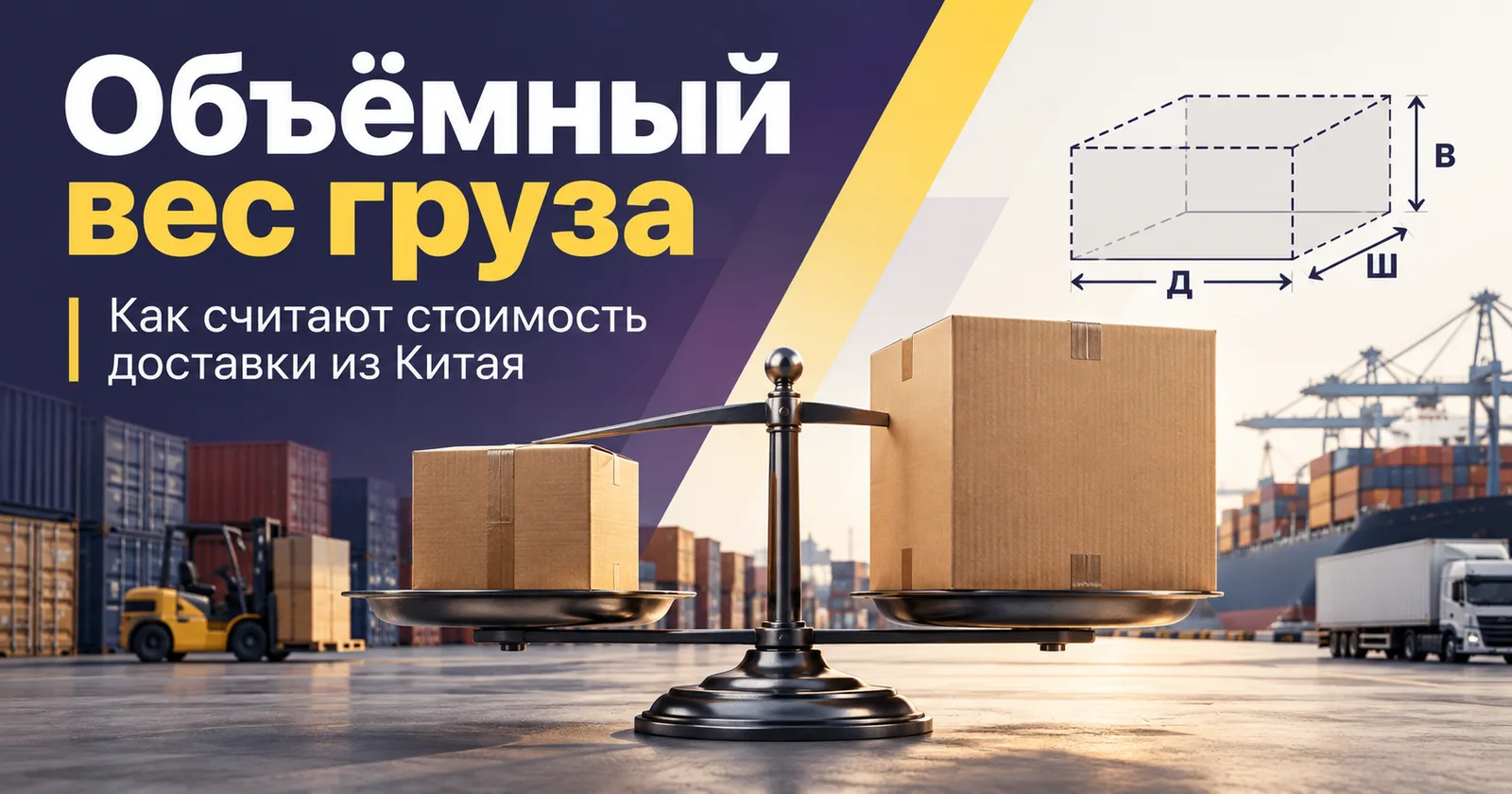 Сравнение фактического и объёмного веса груза при расчёте стоимости доставки из Китая