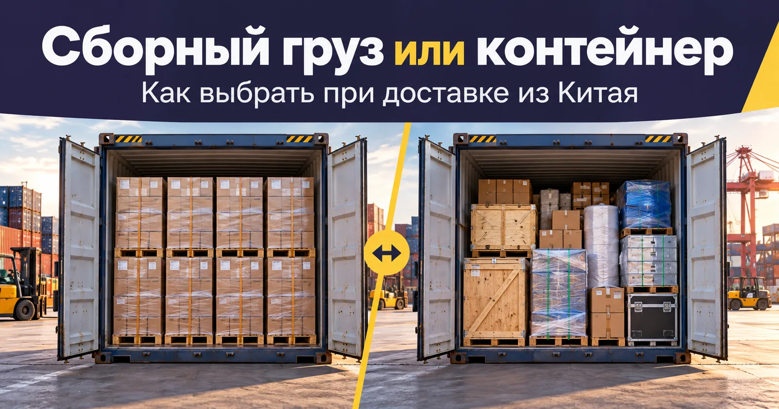 Сравнение сборного груза и контейнера целиком при доставке товаров из Китая