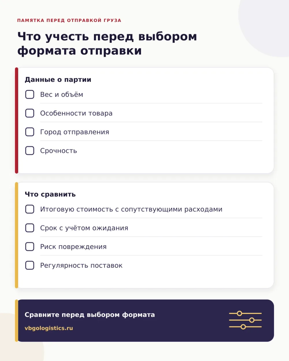Чек-лист для выбора между сборным грузом и контейнером целиком при доставке из Китая