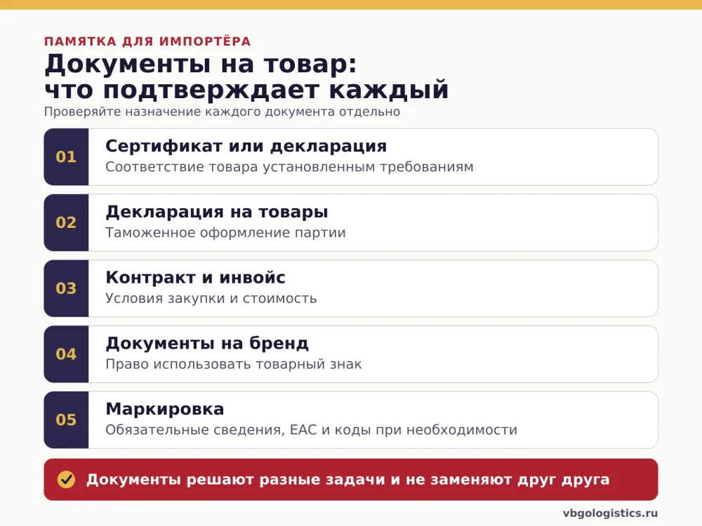 Сравнение сертификата, декларации на товары, инвойса, документов на бренд и маркировки для маркетплейса